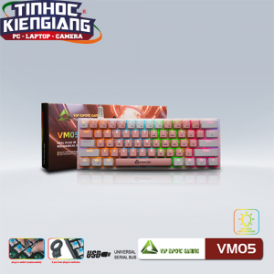 BÀN PHÍM CƠ VSP ESPORT GAMING VM05 Trắng Hồng USB LED