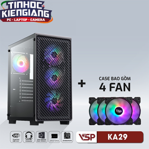 Vỏ máy tính VSP KA29 Đen Kèm 4 Fan Led RGB