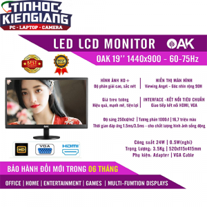 Màn hình máy tính OAK 19Inch 1440x900 VGA - HDMI