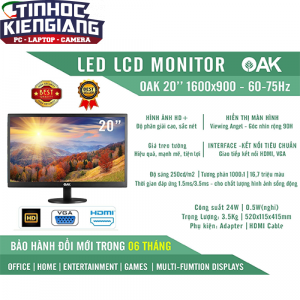 Màn hình máy tính OAK 20Inch 1600x900 VGA - HDMI
