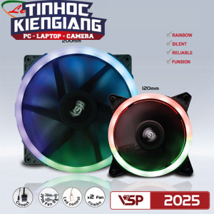 Fan Case VSP 2025 Led RGB (Gồm 1 fan 20cm và 1 fan 12cm)