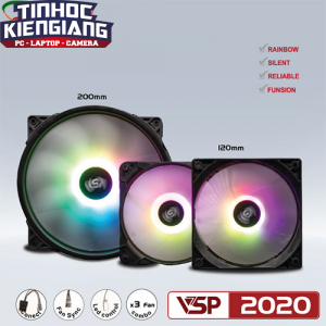 Fan Case VSP 2020 Led RGB (Gồm 1 fan 20cm và 2 fan 12cm)