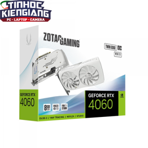Card Màn Hình - VGA ZOTAC GAMING GeForce RTX 4060 8GB Twin Edge OC White Edition GDDR6 (ZT-D40600Q-10M)