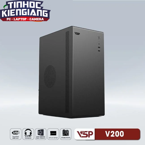 Vỏ máy tính VSP V200 Black(Đen)