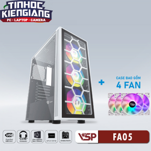 Vỏ máy tính VSP FA05 Trắng (kèm 4 fan LED)