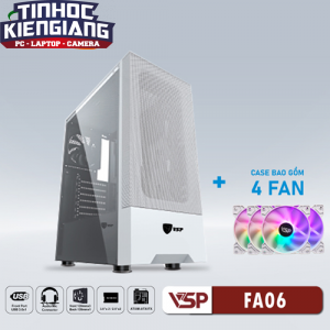 Vỏ máy tính VSP FA06 Trắng (kèm 4 fan LED)