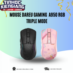 Chuột không dây Gaming DAREU A950 RGB TRIPLE MODE (Đen/Hồng)