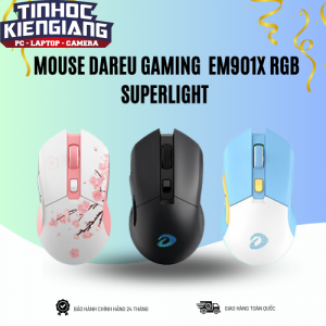 Chuột Không Dây Gaming Dareu EM901X RGB Superlight (Đen/Trắng Hồng/Trắng Xanh)