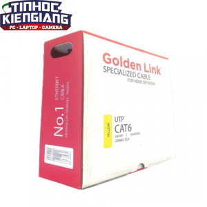 Dây cáp mạng Golden Link UTP Cat 6 Platinum TAIWAN 100m/cuộn (vàng)