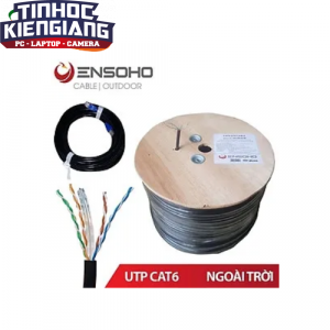 Cáp mạng ENSOHO Cat 6 ngoài trời (Đồng nguyên chất + dây neo cường lực)  EN-U6BC24M1E Outdoor