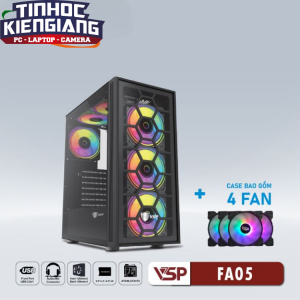 Vỏ máy tính VSP FA05 Đen (kèm 4 fan LED)