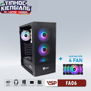 Vỏ máy tính VSP FA06 Đen (kèm 4 fan LED)