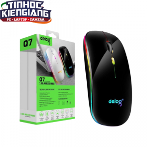 Chuột Máy Tính Sạc Không Dây Deiog Q7 (Đen/Bạc)