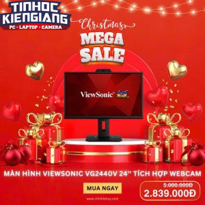 Màn hình máy tính Viewsonic VG2440V 24inch FullHD 60Hz 5ms IPS tích hợp Webcam và Mic