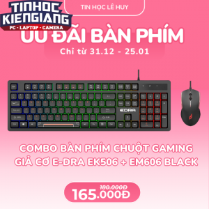 Combo Bàn Phím Chuột Gaming Giả Cơ E-DRA EK506 Led Rainbow Black