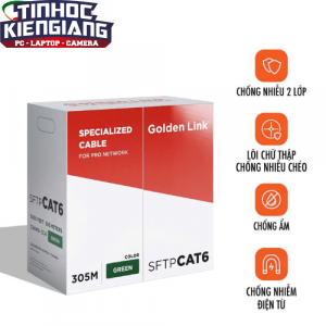 Dây cáp mạng Golden Link SFTP Cat 6 Platinum TAIWAN 305m/cuộn (X/Lá)