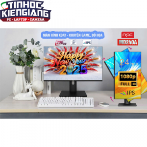 Màn Hình Máy Tính NPC MD240A Phẳng Chính hãng (IPS - HDMI, DP, 1920x1080, 200Hz, Xoay 90 độ, 3 cạnh viền mỏng, Kèm cáp HDMI, Treo tường)