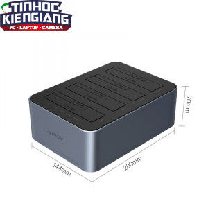 Đế Cắm Ổ Cứng (Docking) ORICO 6656C3-C-EU-GY-BP 4 khe cắm TypeC USB 3.2 Gen1