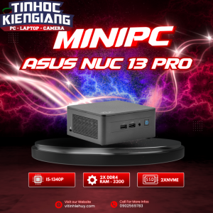 Bộ Mini PC ASUS Intel NUC13 PRO Tall NUC13ANHI5 ( i5-1340P/ 2xDDR4-3200 / 3xNVMe, SATA/ 2x HDMI 2.1/2x DP 1.4a/ VESA MOUNT ) 90AB3ANH-MR6160