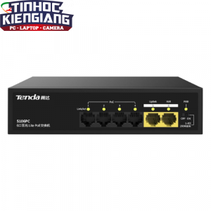 Thiết bị chuyển mạch Switch Tenda S106PC 4 cổng PoE công suất 45W, 2 cổng Uplink