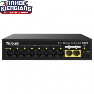Thiết bị chuyển mạch Switch Tenda S110PC 8 cổng PoE công suất 70W, 2 cổng Uplink