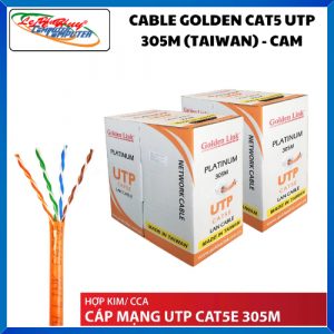 Dây cáp mạng Golden Link UTP Cat 5e Platinum TAIWAN 305m/cuộn (Cam)