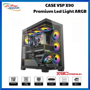 VỎ CASE MÁY TÍNH VSP Pro gaming ATX - X90 Premium led light ARGB