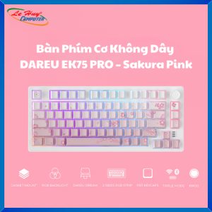 Bàn phím cơ không dây DAREU EK75 PRO – Sakura Pink RGB (Dream Switch)