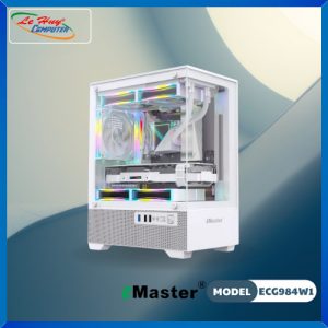 Vỏ máy tính Emaster Gaming ECG984W1 Trắng (Bể Cá) Không Kèm Fan