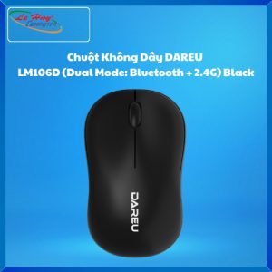 Chuột Không Dây DAREU LM106D (Dual Mode: Bluetooth + 2.4G) Black