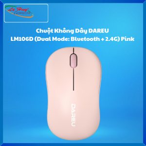 Chuột Không Dây DAREU LM106D (Dual Mode: Bluetooth + 2.4G) Pink