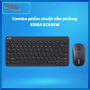 Combo phím chuột văn phòng  EDRA EC801W Black
