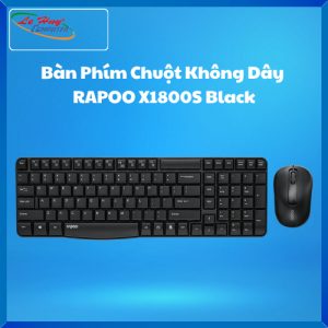 Combo Bàn Phím Chuột Không Dây  RAPOO X1800S Black