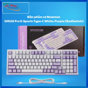 Bàn phím cơ Newmen GM328 Pro E-Sports Type-C White-Purple (RedSwitch)