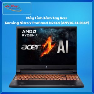 Máy Tính Xách Tay/Laptop Acer Gaming Nitro V ProPanel N24C4 (ANV16-41-R36Y) (R7-8845HS; 16GB; 512GB SSD; RTX4050/6GB; 16inch WUXGA; Win11; Đen; NH.QP1SV.004)