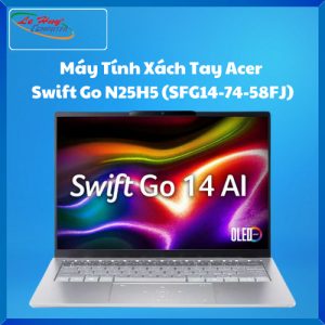 Máy Tính Xách Tay/Laptop Acer Swift Go N25H5 (SFG14-74-58FJ) (Ultra 5 225H; 16GB; 1TB SSD; UMA; 14inch FHD+ OLED; Win11; Bạc; NX.JF8SV.005)