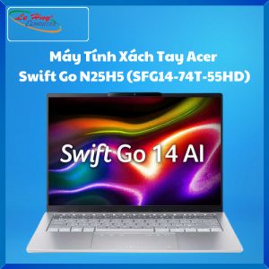 Máy Tính Xách Tay/Laptop Acer Swift Go N25H5 (SFG14-74T-55HD) (Ultra 5 225H; 16GB; 1TB SSD; UMA; 14inch FHD+ Touch; Win11; Bạc; NX.JF9SV.001)