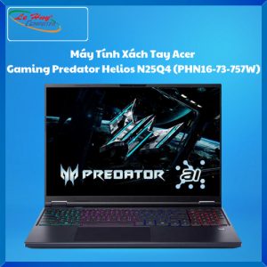 Máy Tính Xách Tay/Laptop Acer Gaming Predator Helios N25Q4 (PHN16-73-757W) (Ultra 7 255HX; 32GB; 1TB SSD; RTX5060/8GB; 16inch 2K+; Win11 Home; Đen; NH.QVQSV.001)