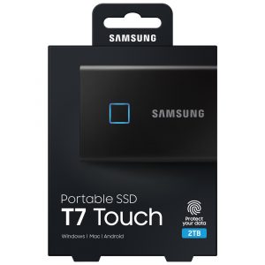 SSD Samsung T7 Touch 2TB – MU-PC2T0S/WW (2.5 inch USB -C, Silver, Up to 1,050MB/s)