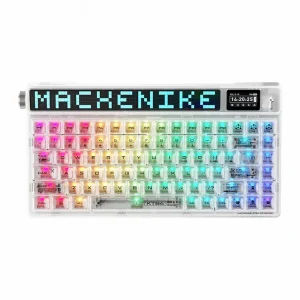 Bàn phím Machenike KT84-B84W Smart Screen Tri-mode (Wired/Bluetooth/2.4G Wireless, Hotswap 84 Keys, Switch Gateron G Pro 2.0, Trắng)