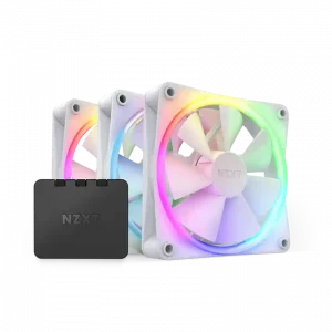 Bộ 3 Fan Case NZXT F120 RGB White (Kèm Bộ điều khiển RGB, RF-R12TF-W1)