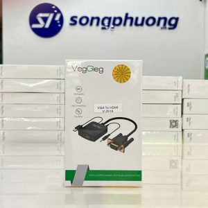 Cáp chuyển đổi VGA To HDMI VegGieg V-Z618 (có dây Loa/Nguồn)
