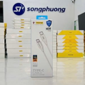 Cáp PISEN Quick Dual Type-C 5A ( C to C) 100W 1200mm TCC04-1200 – IP15 + All tương thích