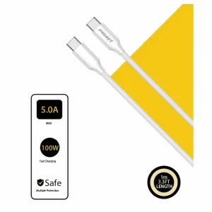 Cáp sạc nhanh Pisen Quick Mr White USB-C PD 100W 1m (Fully compatible, CC-PD02-1000)