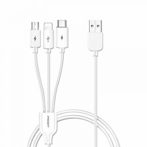 Cáp sạc PISEN FAST 3-in-1 (Lightning/ Type-C/ Micro) 1200mm (AP07-1200)