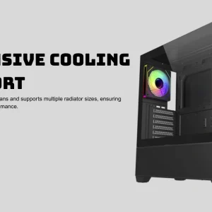 Case Cooler Master ELITE 690 WOOD BLACK (Mid Tower, Kính cường lực, 3FAN ARGB, Type C)