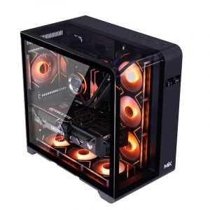 Case MIK BARBATOS BLACK (Mid Tower, Kính Cường lực, Hiển thị nhiệt độ, Led RGB, ATX, Màu Đen)