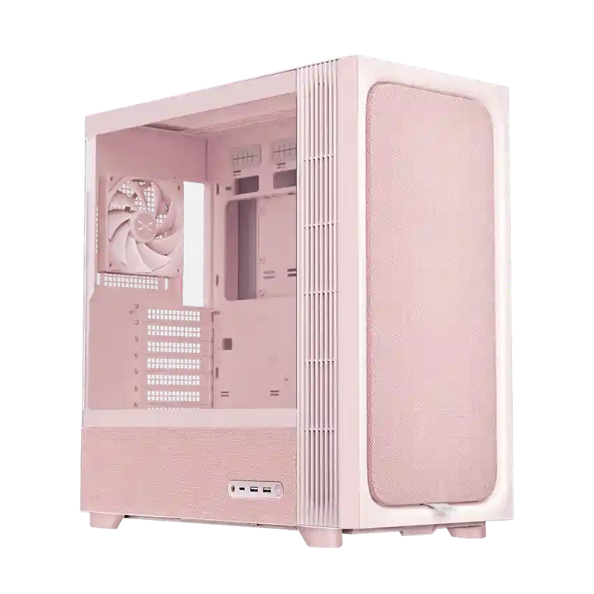 Case TRYX FLOVA F50 Pink (ATX/ Micro-ATX/ Mini-ITX, Kính cường lực, sẵn 1FAN, Hồng)