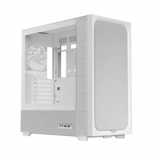 Case TRYX FLOVA F50 White (ATX/ Micro-ATX/ Mini-ITX, Kính cường lực, sẵn 1FAN, Trắng)