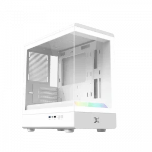 Case Xigmatek Pura MS Arctic – EN48494 (Micro ATX, ARGB Lightning Bar, No Fan, White)
